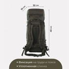 Рюкзак туристический, 70 л, отдел на шнурке, наружный карман, 2 боковых кармана, цвет олива - фото 8088992