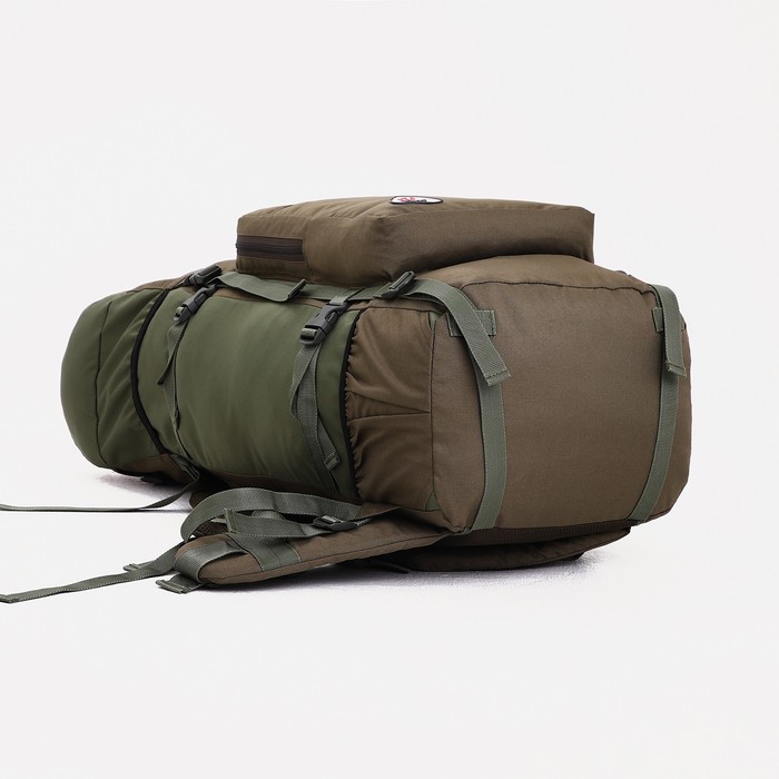 Рюкзак туристический, 80 л, отдел на шнурке, наружный карман, 2 боковых кармана, цвет олива - фото 1911463625