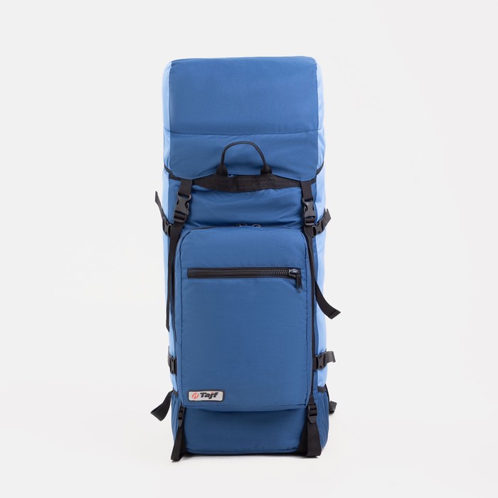 Рюкзак туристический, 60 л, отдел на шнурке, наружный карман, 2 боковых кармана, цвет синий/голубой