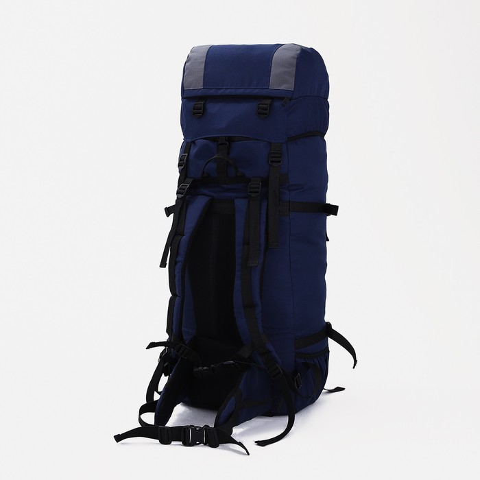 Рюкзак туристический, 80 л, отдел на шнурке, наружный карман, 2 боковые сетки, цвет синий/серый - фото 1911463634