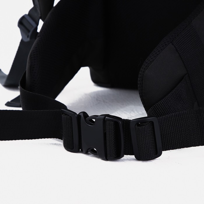 Рюкзак туристический, 90 л, отдел на шнурке, наружный карман, 2 боковых сетки, цвет чёрный/серый - фото 1911463662