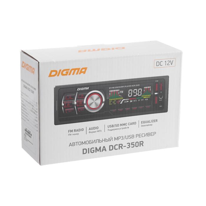 Автомагнитола Digma DCR-350R 1DIN, 4 x 45 Вт, Bluetooth, 2xUSB, SD, AUX - фото 51319170