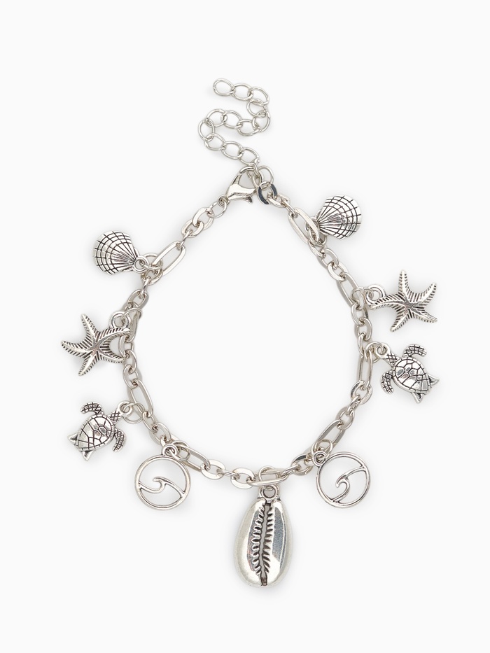 Браслет на ногу «Морские знаки» цвет серебро, L=22 см - Фото 1