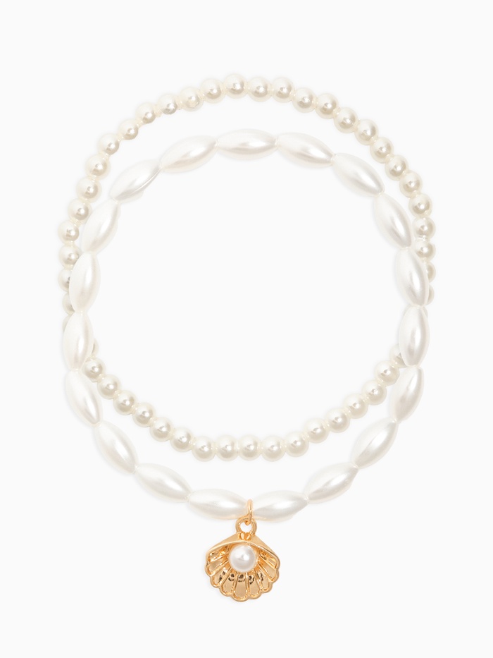 Браслеты на ногу «Жемчужина», набор 2 шт. белый, d=6.5 см - Фото 1