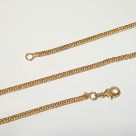 Цепь "Панцирное плетение" со звеньями, каплевидный карабин, золото, 45 см