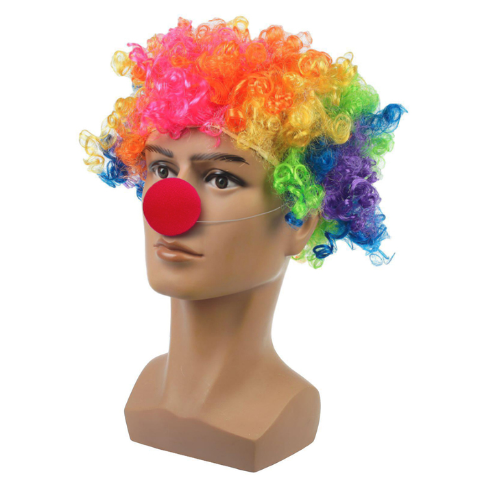Набор клоуна: парик объёмный цветной, носик - Фото 1