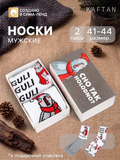Носки мужские новогодние KAFTAN GULI, 2 пары, размер 41-44 (27-29 см)