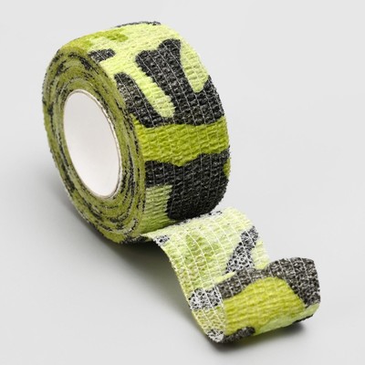Бинт самофиксирующийся «Камуфляж», 2.5 см, максимальная растяжимость 4.5 м, микс зелёного