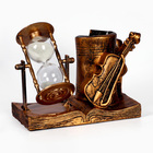 Песочные часы "Скрипка", сувенирные, с карандашницей, 17 х 8 х 13 см - Фото 3