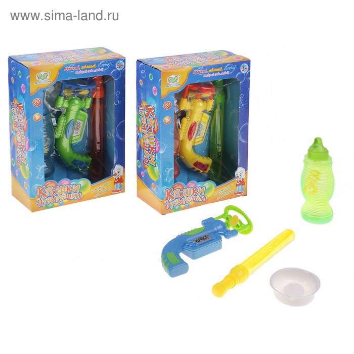 Мыльные пузыри «Крошки пузырёшки», пистолет с одним винтом и жезлом, работает от батареек - Фото 1