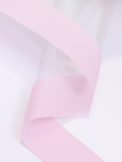 Пленка для цветов «Прозрачная полоса» розовый, 0.58×10 м