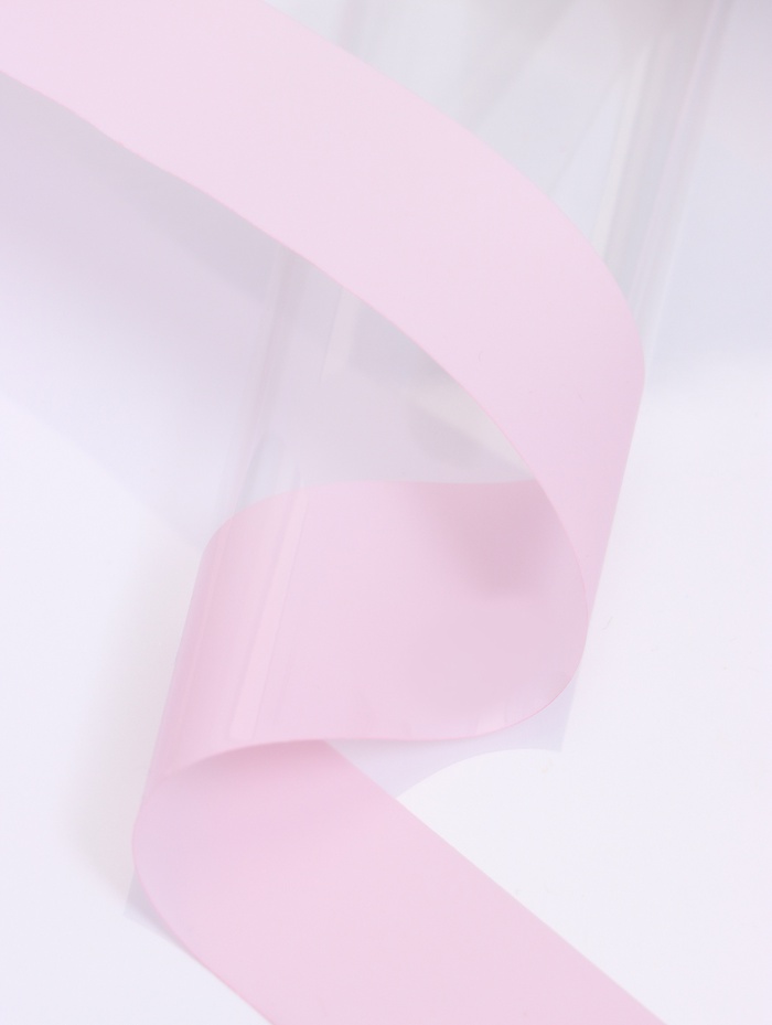 Пленка для цветов «Прозрачная полоса» розовый, 0.58×10 м - Фото 1