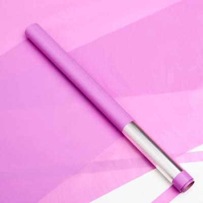 Пленка для цветов "Прозрачная полоса" фиолетовый, 0,58 х 10 м