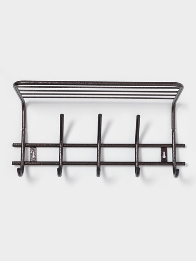 Вешалка настенная с полкой «Комфорт», 5 крючков, 41×20×10 см, цвет медный антик