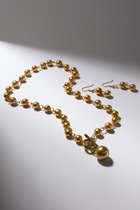 Набор 2 предмета: серьги, колье «Габриела» мелкие жемчужины, цвет светло-коричневый в золоте, 45 см - Фото 3