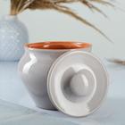 Горшочки для запекания Вятская керамика «Грозовое небо», набор 3 шт. 700 мл, ухват, серые - Фото 3