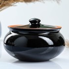 Набор посуды "Вятская керамика" 2,5л + 4х0,5л + ложка, черный - фото 4653713