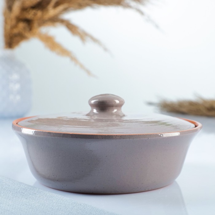 Форма для запекания с крышкой «Вятский, 500 мл, керамика, серая - Фото 1