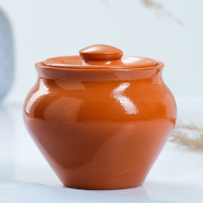 Горшочек под жаркое с крышкой Вятская керамика «Терракота», 500 мл, оранжевый