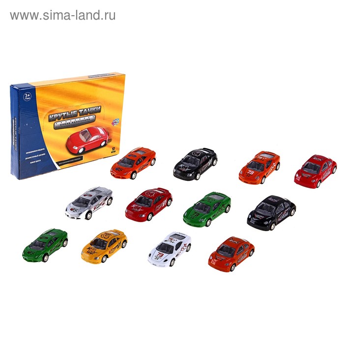 Машина инерционная металлическая "Крутые тачки" со световыми и звуковыми эффектами, набор 12 шт. - Фото 1
