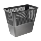 Корзина для бумаг и мусора Стамм, 12 л, пластик, сетчатая, прямоугольная, черная - Фото 1