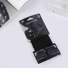 Набор для волос QF «Новия», 8 шт.: 2 невидимки 5 см, 4 резинки, 2 краба 3 см, чёрный - Фото 1