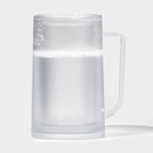 Пивная кружка, 380 мл, охлаждающая, пластик, прозрачная - Фото 1