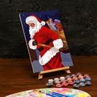 Картина по номерам на холсте с подрамником «Санта с подарками» 20×30 см - фото 9028324