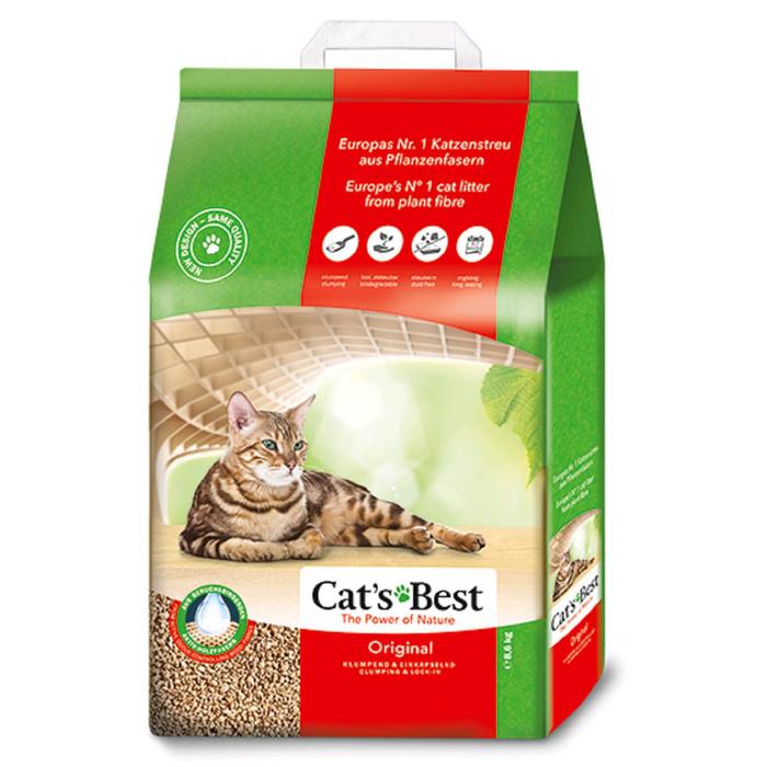 Наполнитель древесный комкующийся Cat's Best Original, 20 л, 8,6 кг