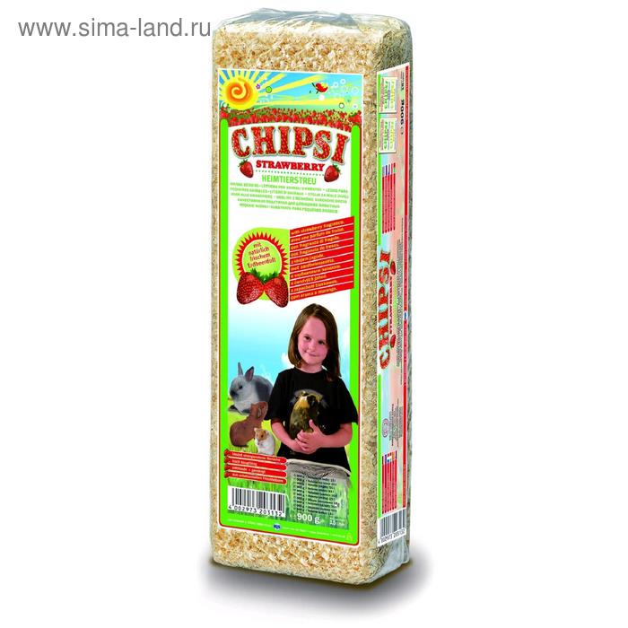 Наполнитель древесный ароматизированный Chipsi Strawberry для грызунов, клубника, 1 кг - Фото 1