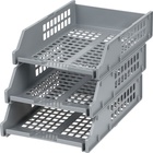 Набор лотков для бумаг «Стамм» STRONG, А4, горизонтальный, на металлических стержнях, 3 отделения, серый 620924 - фото 7479165