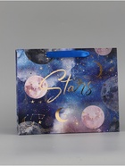 Пакет подарочный ламинированный, упаковка, «Stars», 30.5×25.5×18 см  (артикул 4647218)  большой выбор товаров оптом и в розницу по низким ценам с доставкой