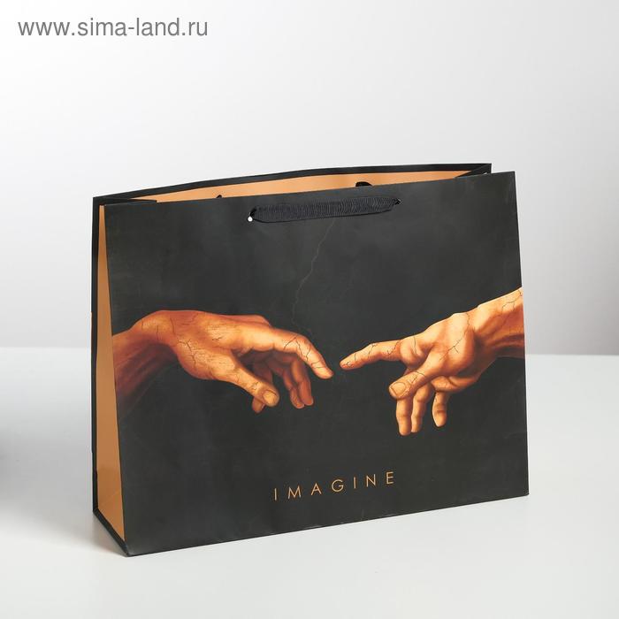 Пакет подарочный ламинированный горизонтальный, упаковка, Imagine, L 40 х 31 х 11,5 см - Фото 1