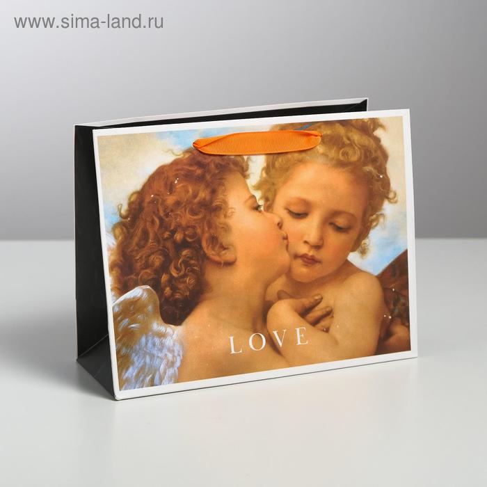 Пакет подарочный ламинированный, упаковка, Love, MS 23 х 18 х 10 см - Фото 1