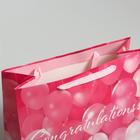 Пакет подарочный ламинированный горизонтальный, упаковка, Congratulations!, ML 27 х 23 х 11,5 см 4725265 - фото 16407558