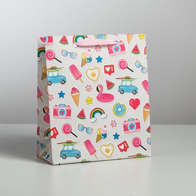 Пакет подарочный ламинированный, упаковка, «Хорошего настроения!», ML 23 х 27 х 11.5 см