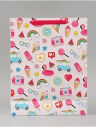 Пакет подарочный ламинированный, упаковка, «Хорошего настроения!», L 31×40×11.5 см  (артикул 4725317)  большой выбор товаров оптом и в розницу по низким ценам с доставкой