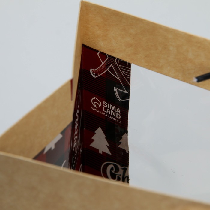 Пакет подарочный крафтовый с пластиковым окном, упаковка, «Man», 31 х 26 х 11 см - фото 1908578202