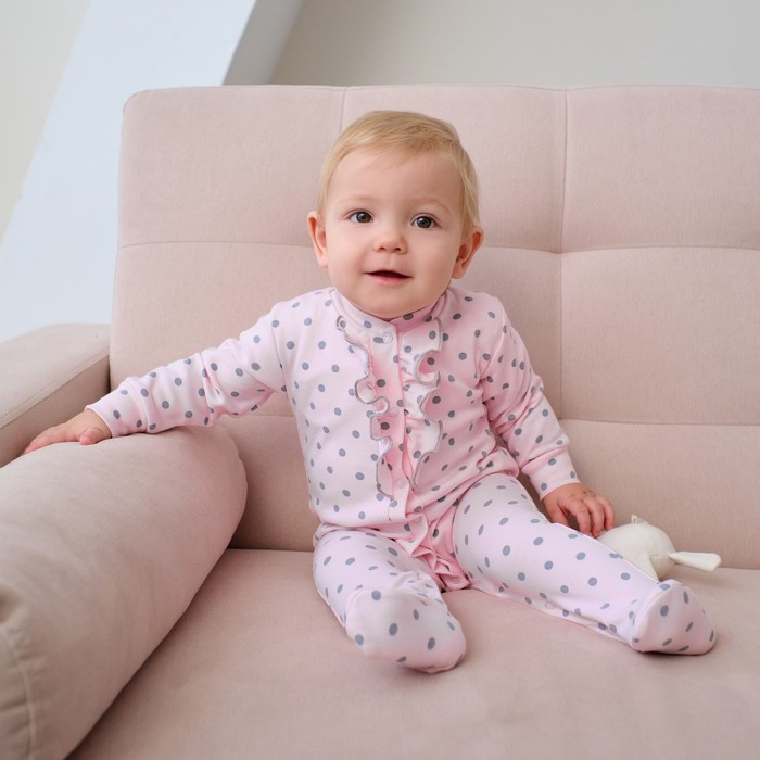 Комбинезон для девочки «Крошка Я. Горошек», рост 62-68 см, розовый - Фото 1