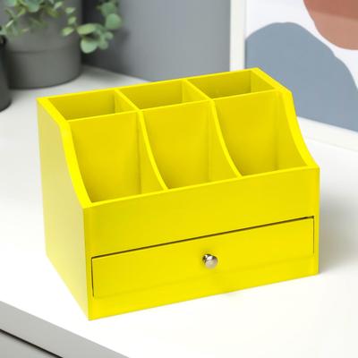 Шкатулка дерево для украшений и косметики 1 ящичек лимонная 21х14,5х15 см