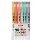 Набор маркеров-текстовыделителей «Пиши - стирай», 6 цветов, двусторонние, скошенный наконечник, узел 5 мм - Фото 2