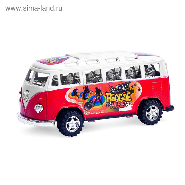 Автобус инерционный, цвета МИКС - Фото 1