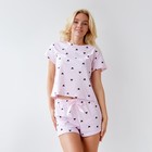 Пижама женская KAFTAN "Сердечки" футболка, шорты, р.40-42 - фото 9029578