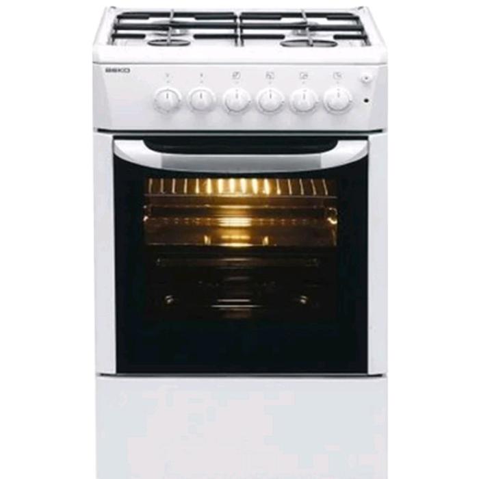 Плита Beko FFSS 62010 GW, комбинированная, 4 конфорки, 71 л, эмаль, белая