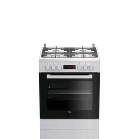 Плита Beko FSE 62330 GWD, комбинированная, 4 конфорки, 65 л, эмаль, чёрно-белая