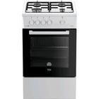 Плита Beko FSG 52010 W, газовая, 4 конфорки, 56 л, эмаль, чёрно-белая - фото 51450796