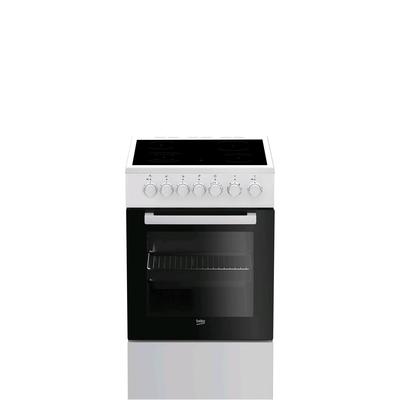 Плита Beko FSE 57110 GW, электрическая, 4 конфорки, 55 л, стеклокерамика, таймер, чёрно-белая 520529