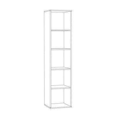 Пенал Альба 3 13.152, 423х402х1828, Дуб эндгрейн элег./Белый глянец