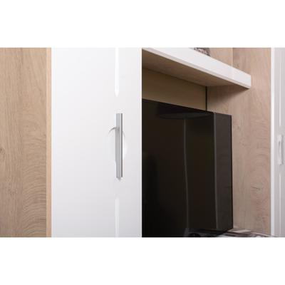 Пенал Альба 3 13.152, 423х402х1828, Дуб эндгрейн элег./Белый глянец