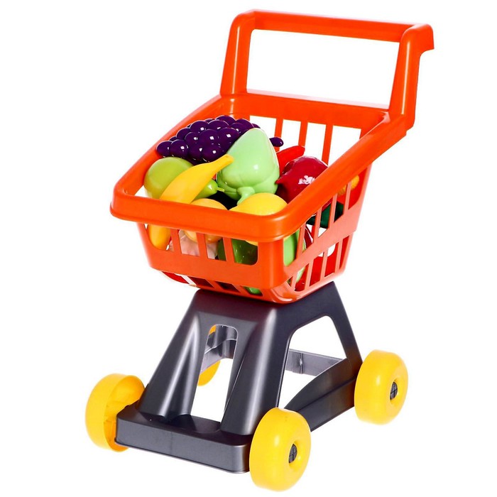 Тележка для супермаркета с фруктами и овощами, цвета МИКС - фото 1905670786